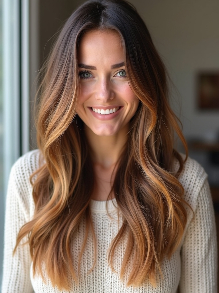 Winter Hair Color Ideas: Caramel Swirl