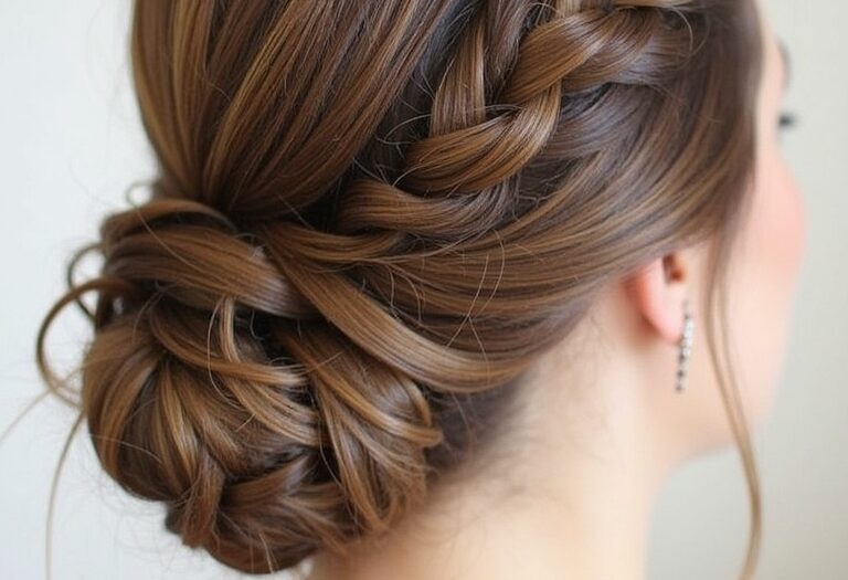 Braids Hairstyles Updo: Braided Top Knot