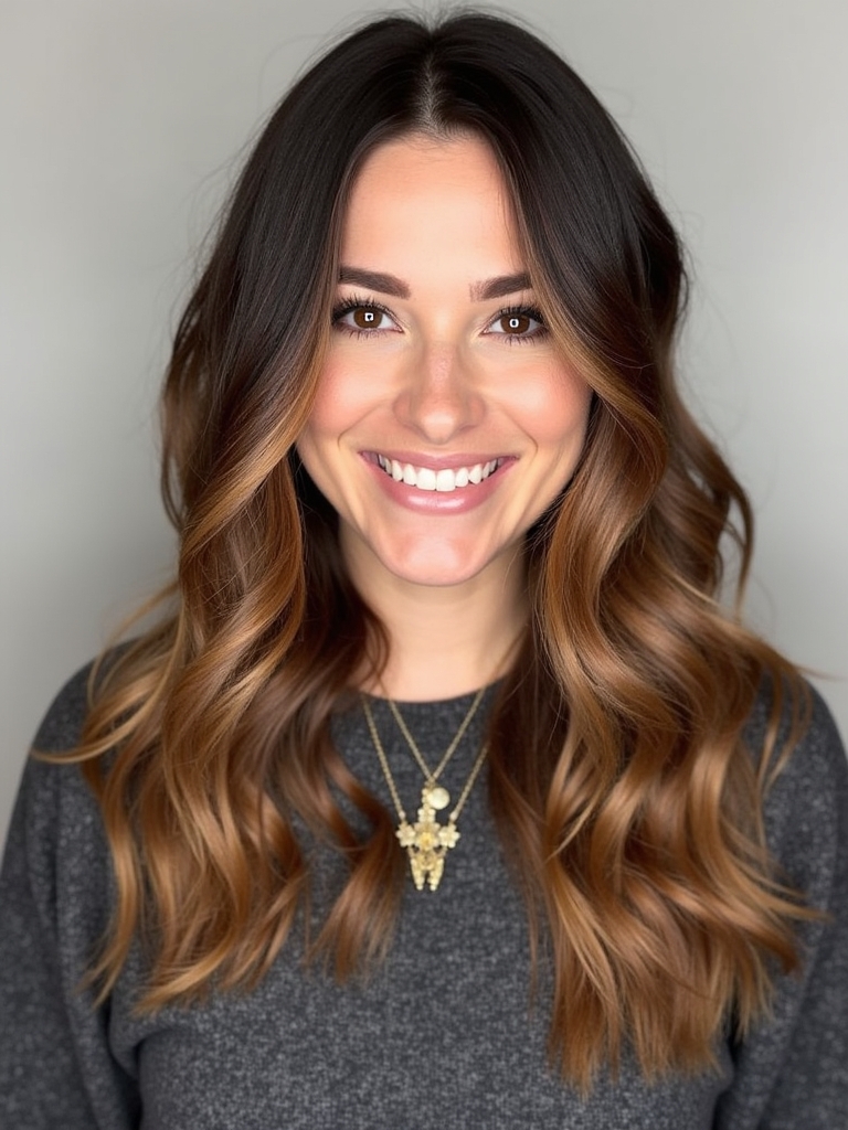 Fall Brown Hair: Chocolate Cherry Balayage