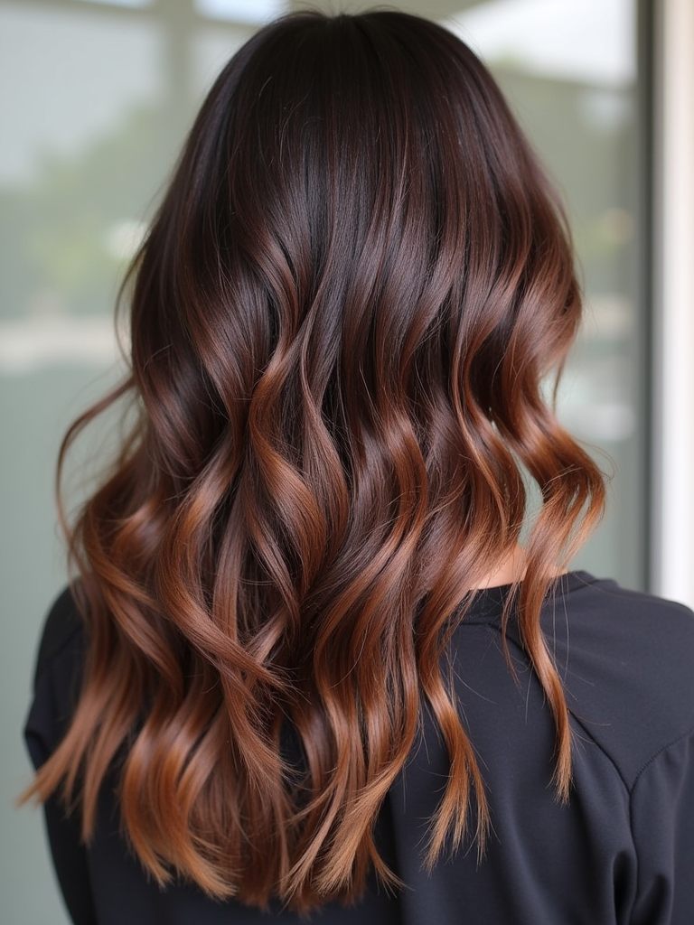 Dark Caramel Balayage: Sombre