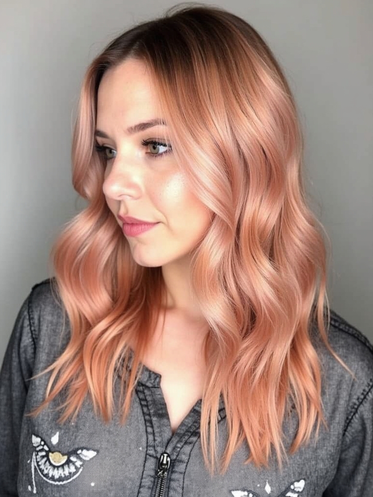 Copper Peach Waves: 39 Copper Peach Hair Color Ideas