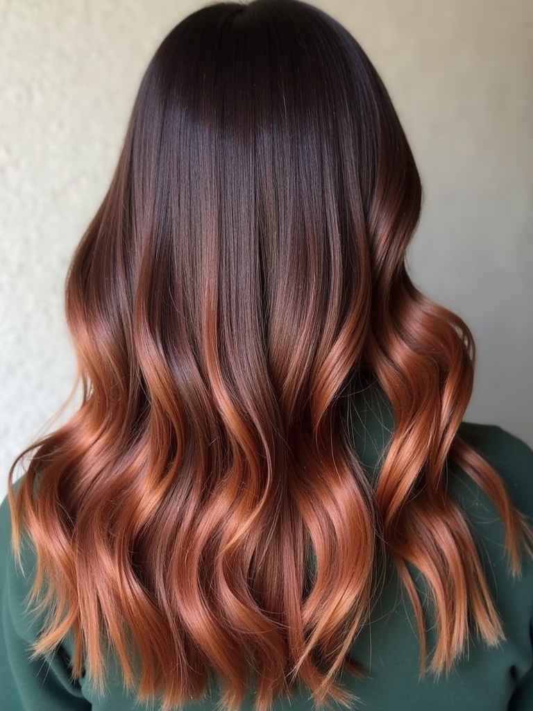 Brunette Balayage Hair: Rich Mocha with Toffee Ends