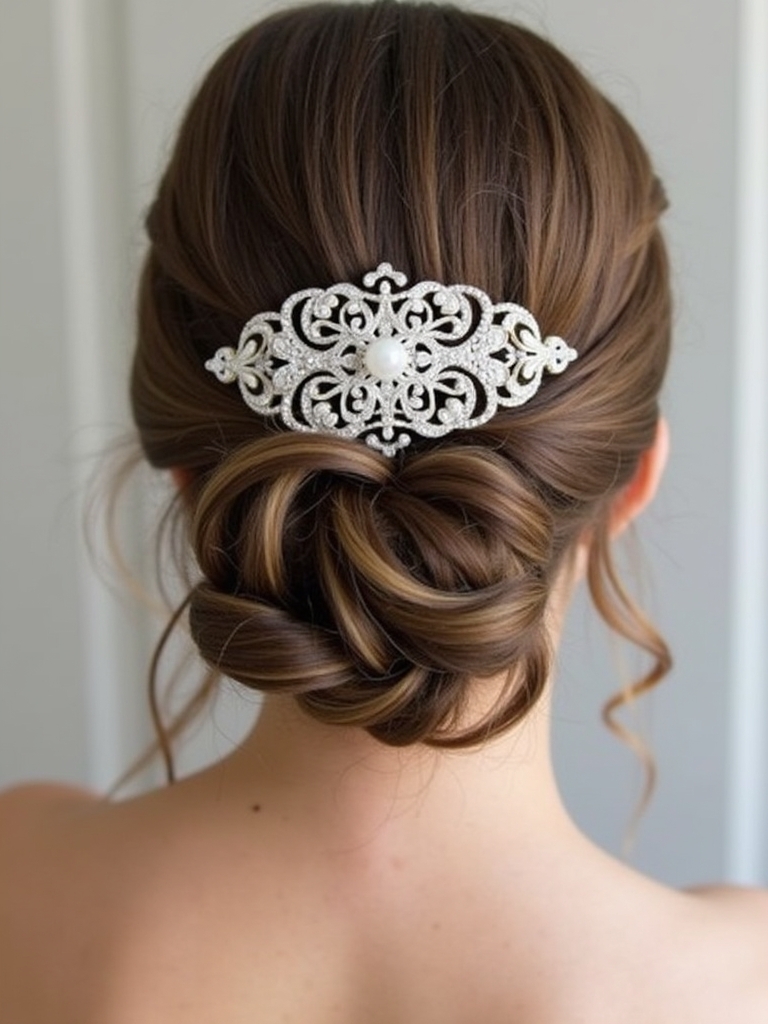 Half Up Half Down Wedding Hairstyle with Intricate Braided Details