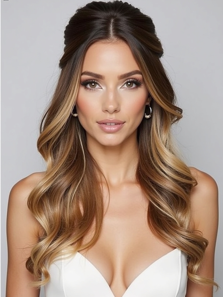 Half Up Half Down Wedding Hairstyle with a Vintage Comb
