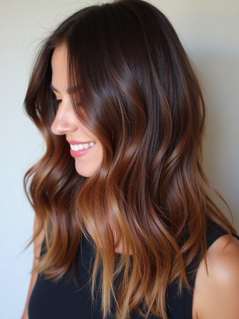 Brunette Balayage Hair: Spiced Pumpkin Glaze