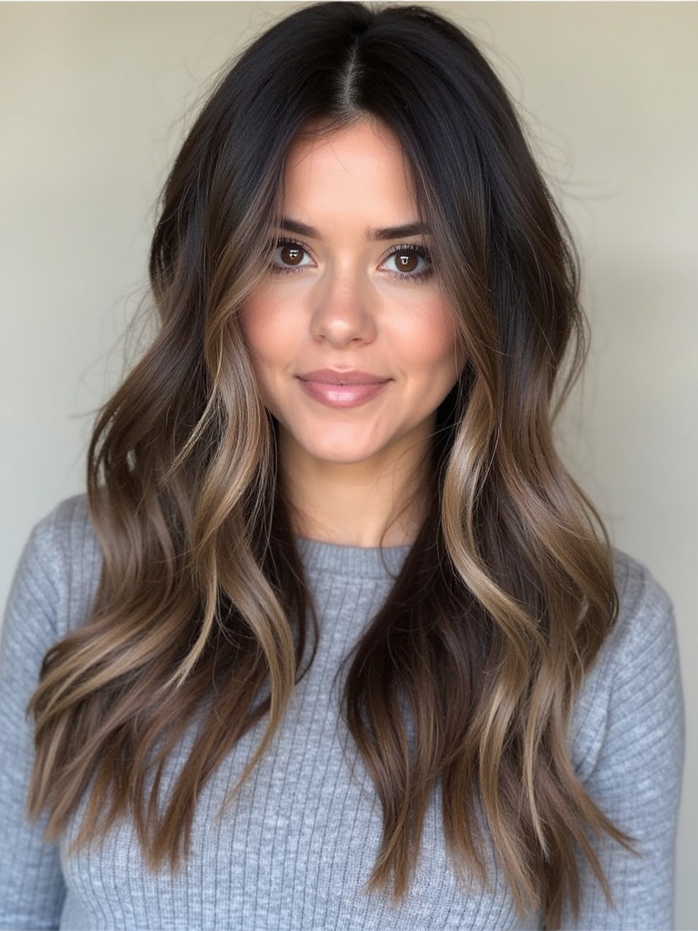 Brunette Balayage Hair: Toasted Almond Highlights