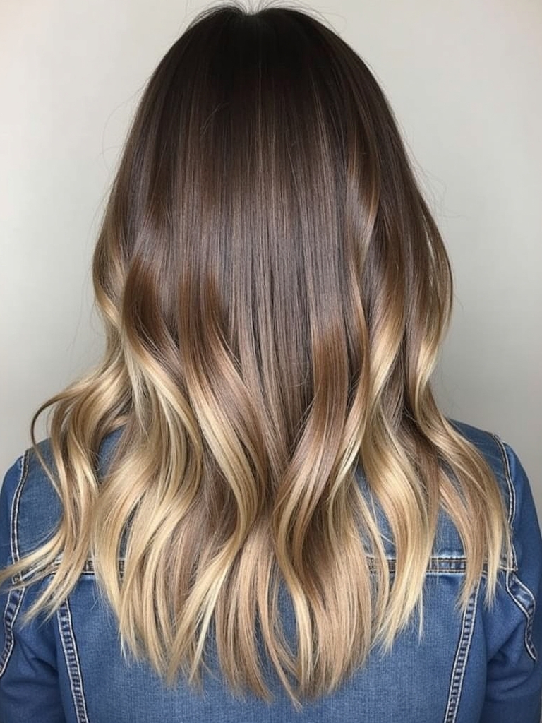 Brunette Balayage Hair: Violet Ash Lowlights