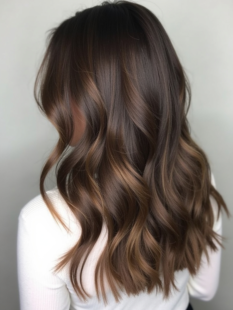 Brunette Balayage Hair: Pecan Swirl Highlights