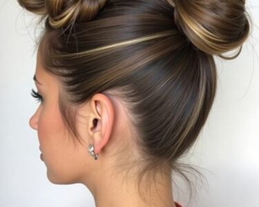 Mushroom Bronde Half Updo