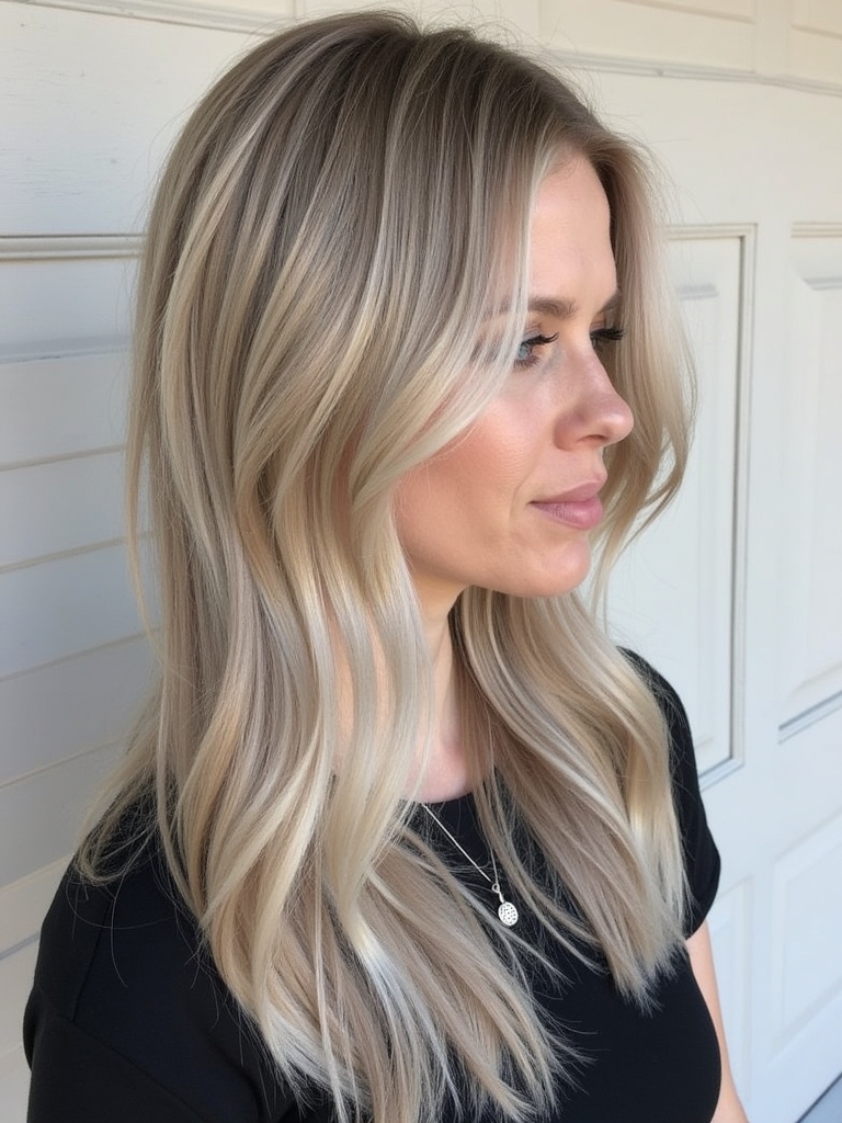 Fall Hair Colors For Blondes: Sandy Blonde with Root Smudge