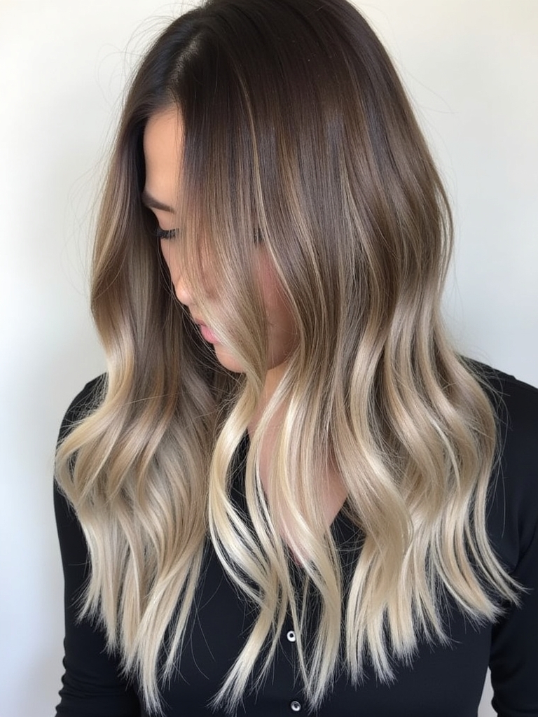Mushroom Bronde Long Layers