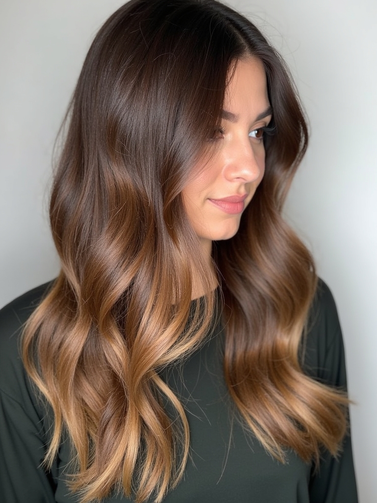 Brunette Balayage Hair: Cinnamon Spice Highlights