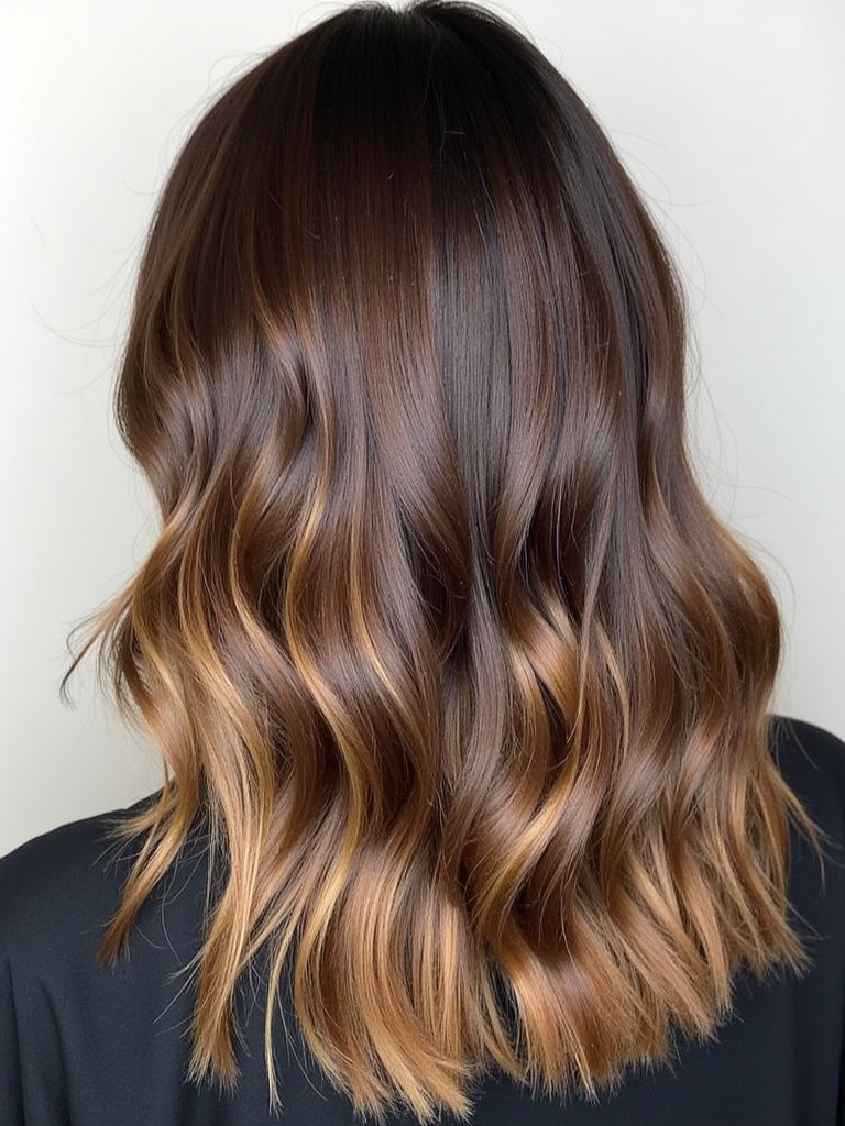 Brunette Balayage Hair: Honeyed Bronze Swirl